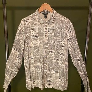 Newspaper Print Shirt